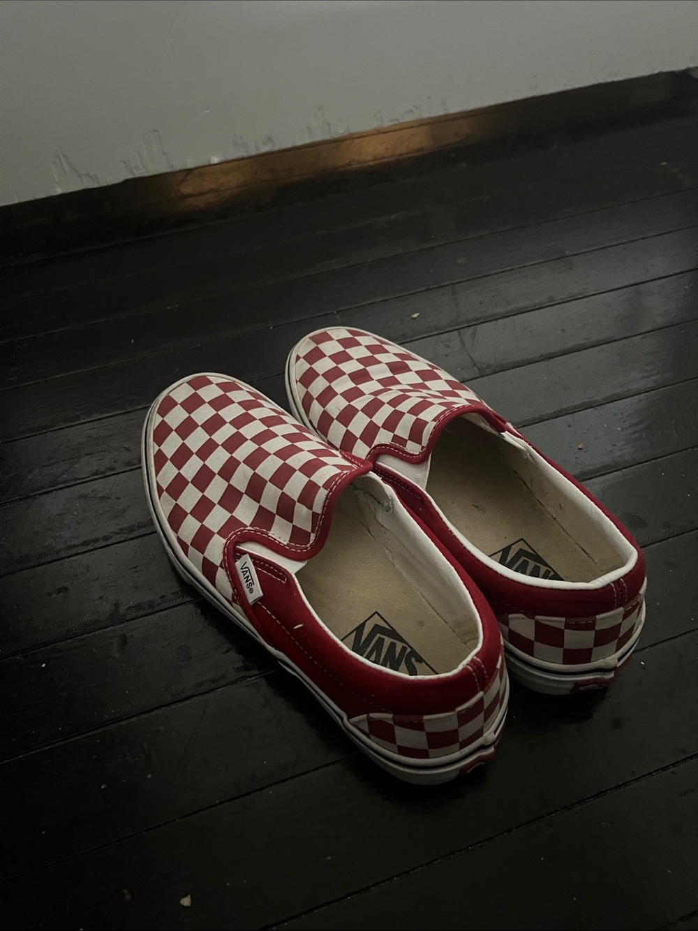 Vans Checkerboard Slip-On Sneakers - Red/White